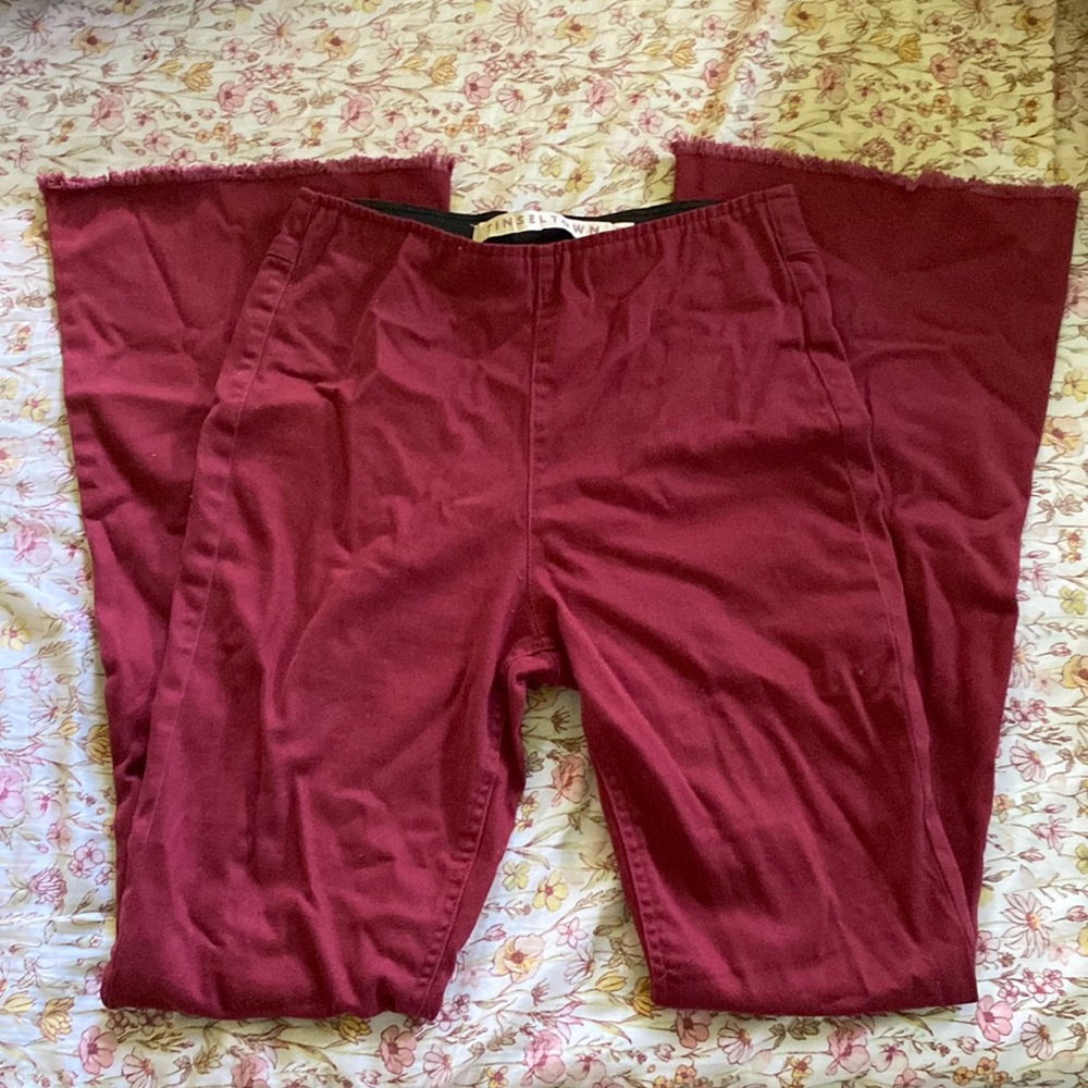 Red Flare Jeans.